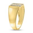 thumbnail image 2 of 10K Yellow Gold Mens Round Channel-set Diamond Triple Row Wedding Band Ring 1/4 Cttw, Mens Size: 7-13, 2 of 4