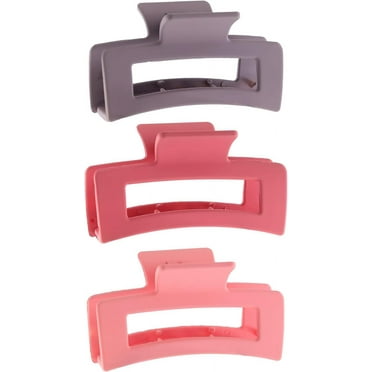 Large Rectangle Hair Claw Clips for Thin & Thick Hair, Hair Jaw Clip for Women& Curly Hair, Matte Nonslip Hair Claw Clip, Strong Hold in 3 Sets of Colours (Pallet 2)