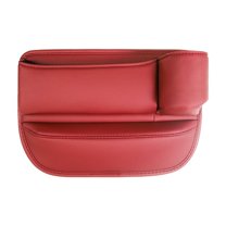 Vadktai Car Leather Cup Holder Gap Bag, Car Seat Gap Filler Organizer, Seat Gap Storage Box, Adjustable Car Seat Storage Box, Leather Car Seat Gap Organizer for Phones Glasses Keys Cards