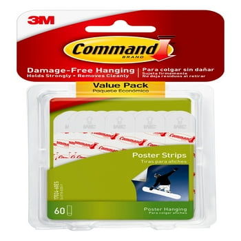 Command  Strips, White, Damage Free Decorating, 60 Command Strips