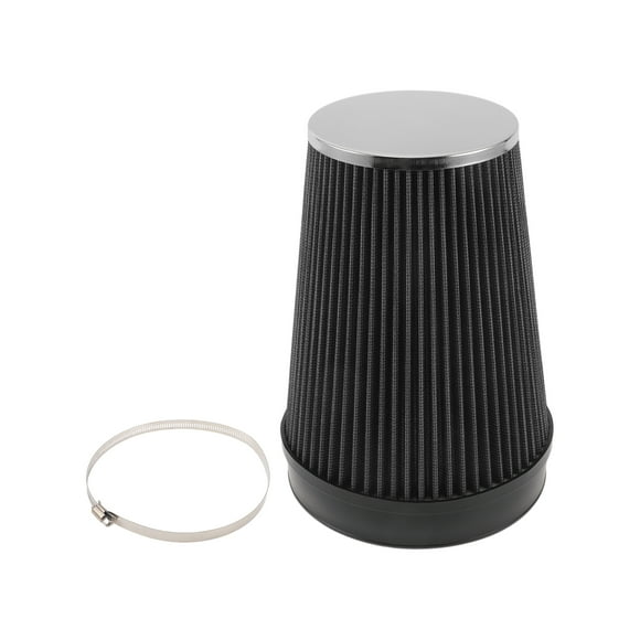 Filtro de aire de motor de flujo alto de 152 mm Unique Bargains, filtro de admisión de aire frío de abrazadera superior cerrada con 1 abrazadera negra para automóvil