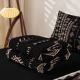 thumbnail image 5 of Erosebridal Boho Aztec Zipper Twin Comforter Sets with Fitted Sheet and 2 Pillowcases, Vintage Geometric Zipper Bedding Set, Black Blush, Black Reversible, 5 of 7