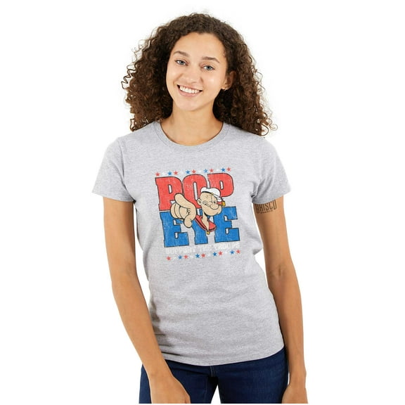 Popeye Sailor Man Support the Troops Women's T Shirt Ladies Tee Brisco Brands S