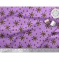 thumbnail image 3 of Soimoi Purple Georgette Viscose Fabric Star Anise & Stripe Printed Fabric 1 Yard 42 Inch Wide, 3 of 3