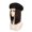 Black cool brown wig, variant on Yihuala with Hair Extensions Painter Hat Festive Hat for Autumn Winter Windproof for Street Photography