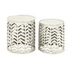 Benzara Regal And Classic Style Aluminum Stool Set Of 2 Home Accent Decor 27574