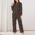 thumbnail image 2 of Hirioo Ladybugs In Love for Women's Pajama Sets 2 Piece Pjs Women's Long-Sleeved Pajama Set Button Down Sleepwear,S-XXL-Medium, 2 of 7