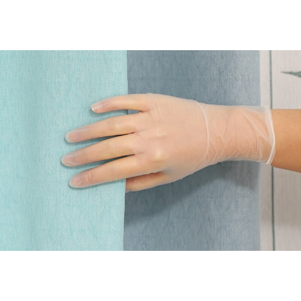 EDI Disposable Vinyl Gloves - Powder-Free, Latex-Free, 200 Count Box (Blue, X-Large)