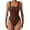 Brown, variant on Women Sexy Ribbed Bodysuit Seamless Sleeveless Square Neck Tank Top Shapewear