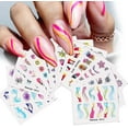 thumbnail image 5 of Abstract Nail Art Stickers, Line Nail Decals Water Transfer Blooming Nail Stickers Graffiti Curve Butterfly Leaf Flower Nail Tattoo Stickers For Women, 5 of 5
