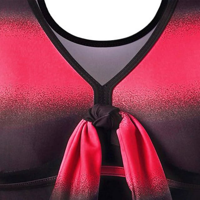 Maillot de Bain pour Femmes, Robe de Plage à Dégradé de Couleurs, Rouge, G