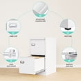 thumbnail image 6 of STANI 2 Drawer White File Cabinet with Lock, Vertical Filing Cabinets for Home Office, Metal Locking Office File Storage Cabinets for Legal/A4, 6 of 10