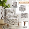 thumbnail image 7 of Manual Recliner Set of 2 Wingback Roll Arm Nailhead Wood Leg Bedroom Navy pattern, 7 of 7
