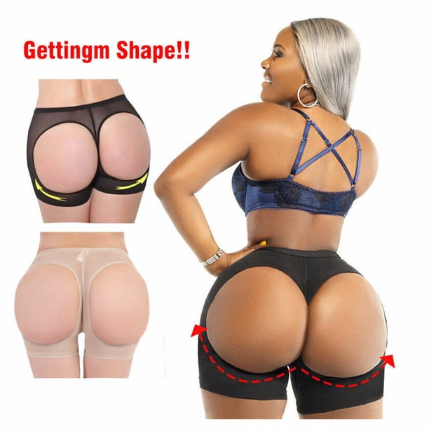 4 piezas Mujeres Sexy Body Sculpting Cadera Levantamiento Pantalones Body Shaping Lencería Show Hip Mujer Show PP Hip Levantamiento Bragas Boxer Calzoncillos Malla Bragas Sexy (XL, Negro+Tono de piel) Sincero Electrónica