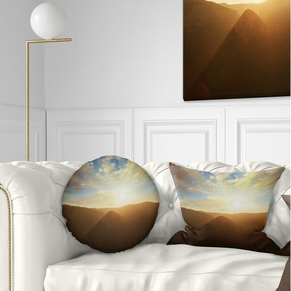 Designart 12" x 20" White Polyester Throw Pillow