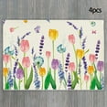 thumbnail image 3 of Camino de mesa de primavera con estampado floral, decorativo, para fiestas, de arpillera primaveral de temporada 4 piezas un, 3 of 5