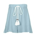 thumbnail image 5 of Kovlvoll Womens Shorts Plus Size Summer Lightweight Comfy Elastic Waist Drawstring Loose Summer Skirts with Shorts, 5 of 6
