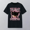 thumbnail image 2 of Tiweut Womens Casual Tees The Beast Inside Me Funny Cat Meme for Women T-Shirt,Black,L, 2 of 3