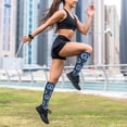thumbnail image 6 of Lsque Navy Nautical Pattern Sport Compression Socks for Men & Women 15-20 mmHg Knee High Nurse Pregnant Running Medical and Travel Athletic, 6 of 6