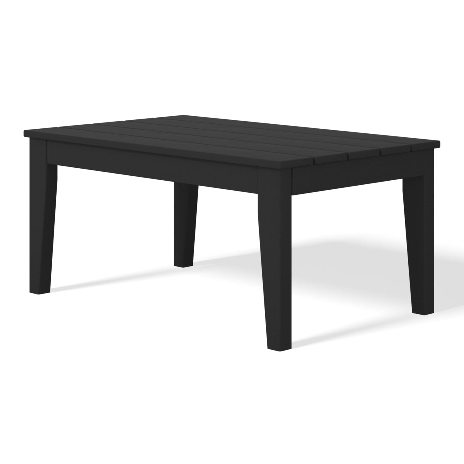 WestinTrends Malibu Low Outdoor HDPE Patio Rectangle Coffee Table, Black