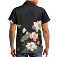 thumbnail image 3 of Uorisanigo Lotus Couple Matching Outfit Short Sleeve Shirt for Men Casual Beach Hawaiian Shirts and Women's Tank Dress with Pocket Chic Irregular Hem Beach Sundress, 3 of 7