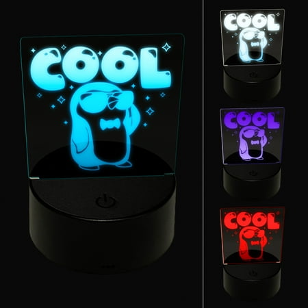 

Cool Penguin LED Night Light Sign 3D Illusion Desk Nightstand Lamp