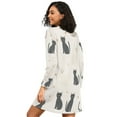 thumbnail image 2 of FORMRS Womens Long Sleeve Nightgowns Crew Neck Sleep Shirt Soft Pajamas Sizes S-3XL, Black Cute Cats, 2 of 8