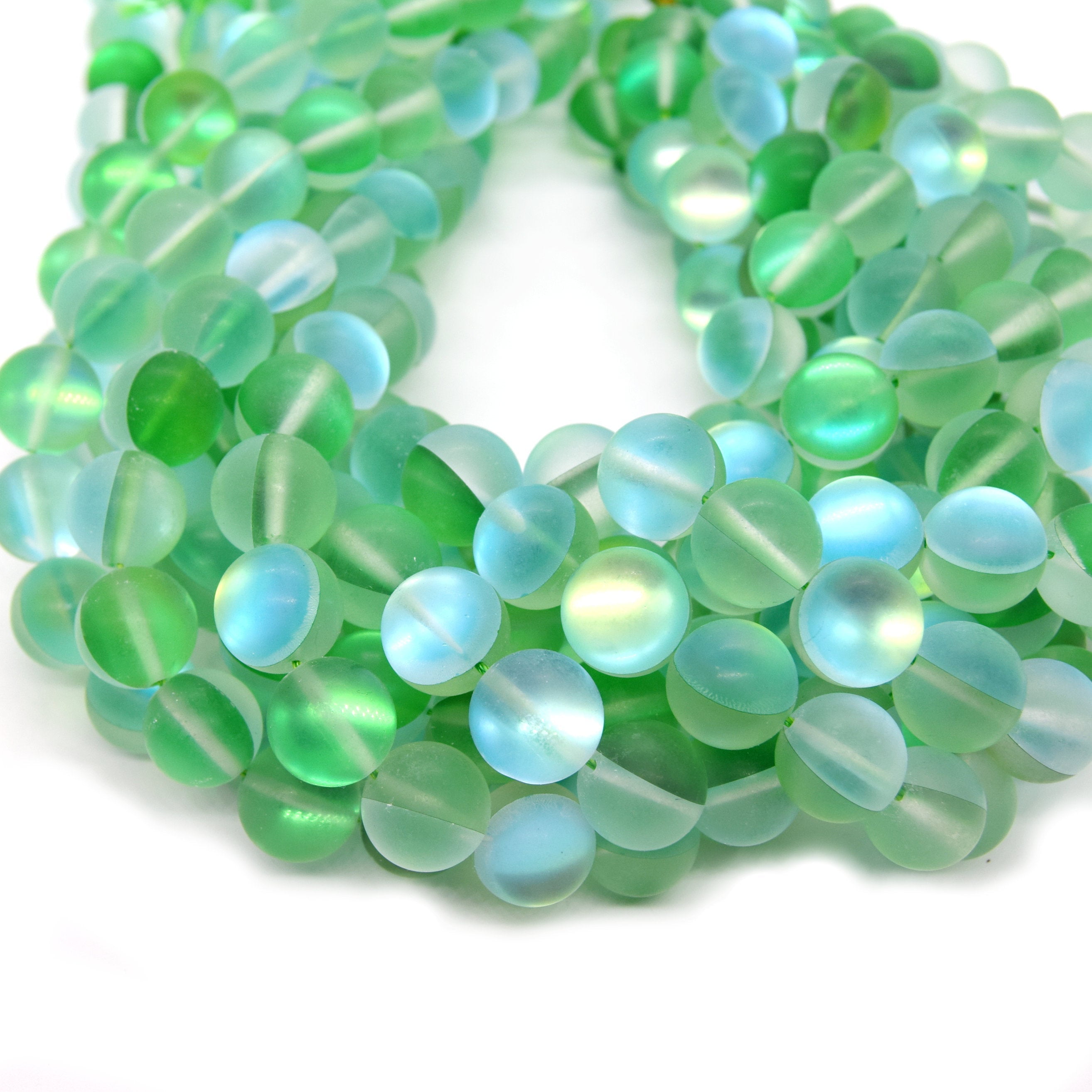 20 pcs 16mm Sea Green quartz crystal round faceted glass beads 
