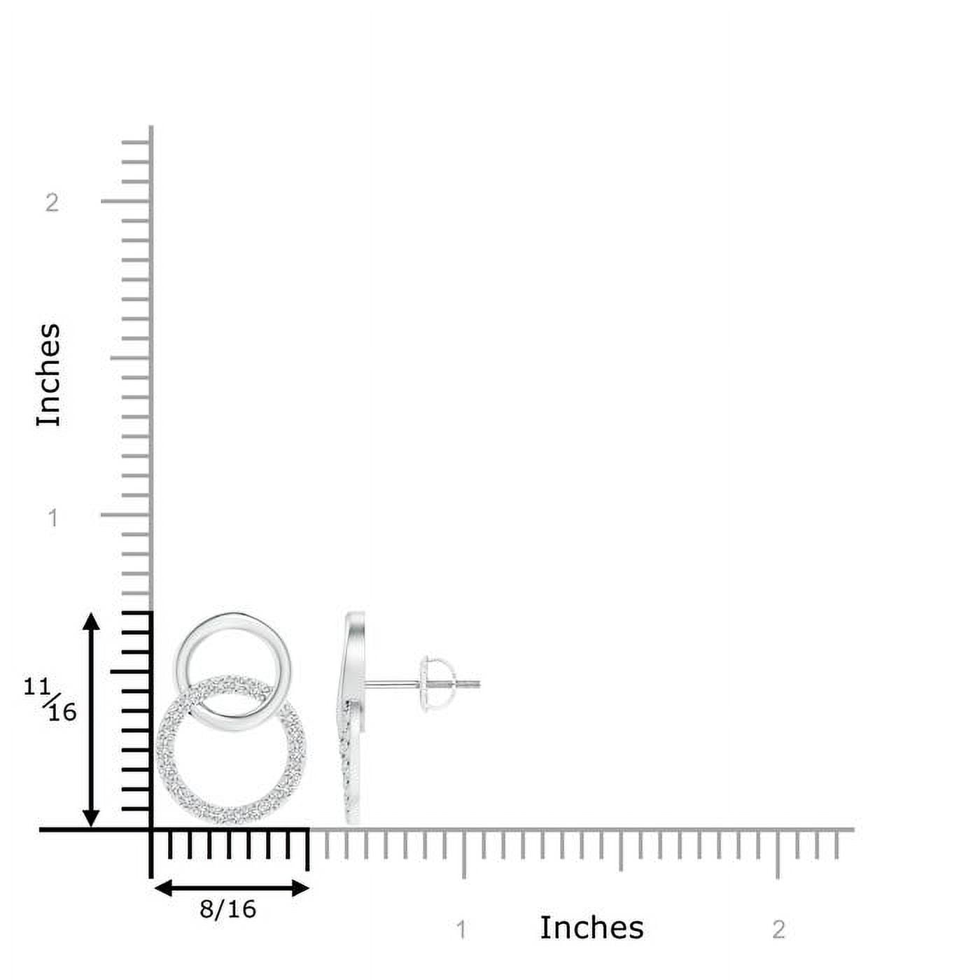 ANGARA Natural Diamond Twin Open Circle Stud Earrings in 14K White Gold for Women (Size-1.4mm| Color-H| Clarity-SI2) | April Birthstone, Anniversary, Jewelry Gift for Women | Natural Diamond Earrings