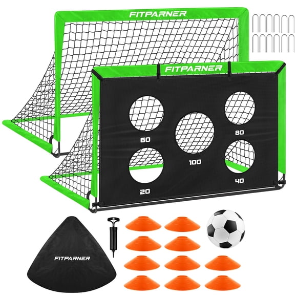 Juego de porterías de fútbol para niños FITPARNER, 122 x 91 cm, 2 unidades