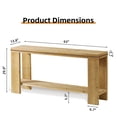 thumbnail image 5 of CQSXDA 63 Inch Farmhouse Console Table with Beaded Trim and Storage Shelf – Narrow Entryway Table for Living Spaces, 5 of 6
