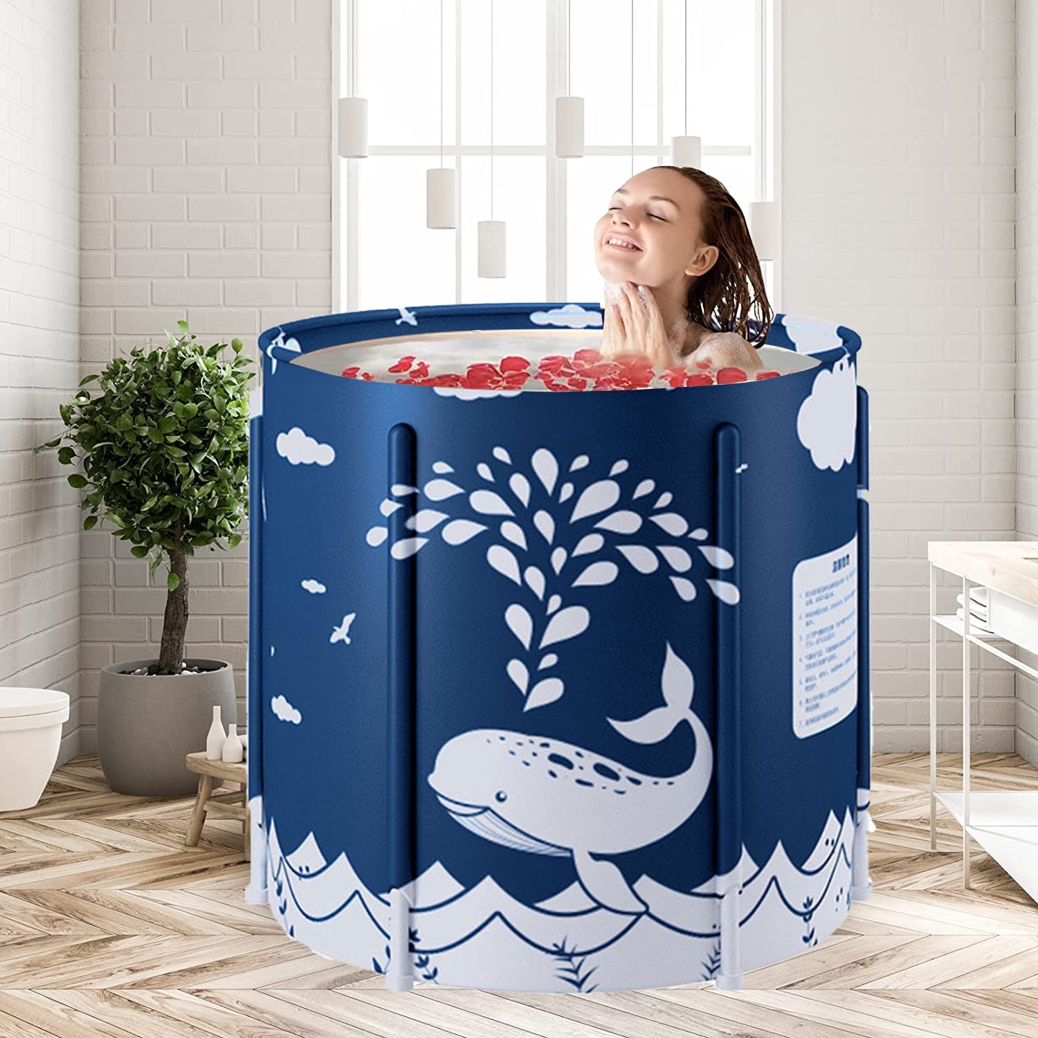 28in Portable Folding Freestanding Bathtub in Eco-Friendly Pvc, Family  Bathroom Spa Tub, Ideal for Hot Bath Ice Blue Stars, 25.6x27.6 -  Walmart.com
