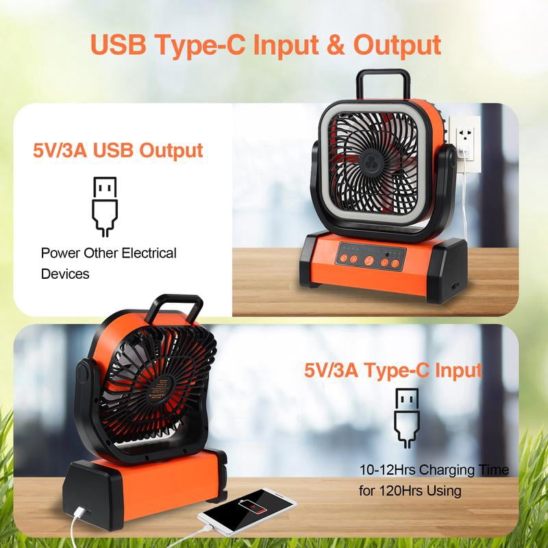 Multifunctional 30000mAh Camping Fan with LED Light, Bluetooth Speaker & Remote, USB-C Rechargeable, for Emergency, Travel, Outdoor, Tent, Home, Office