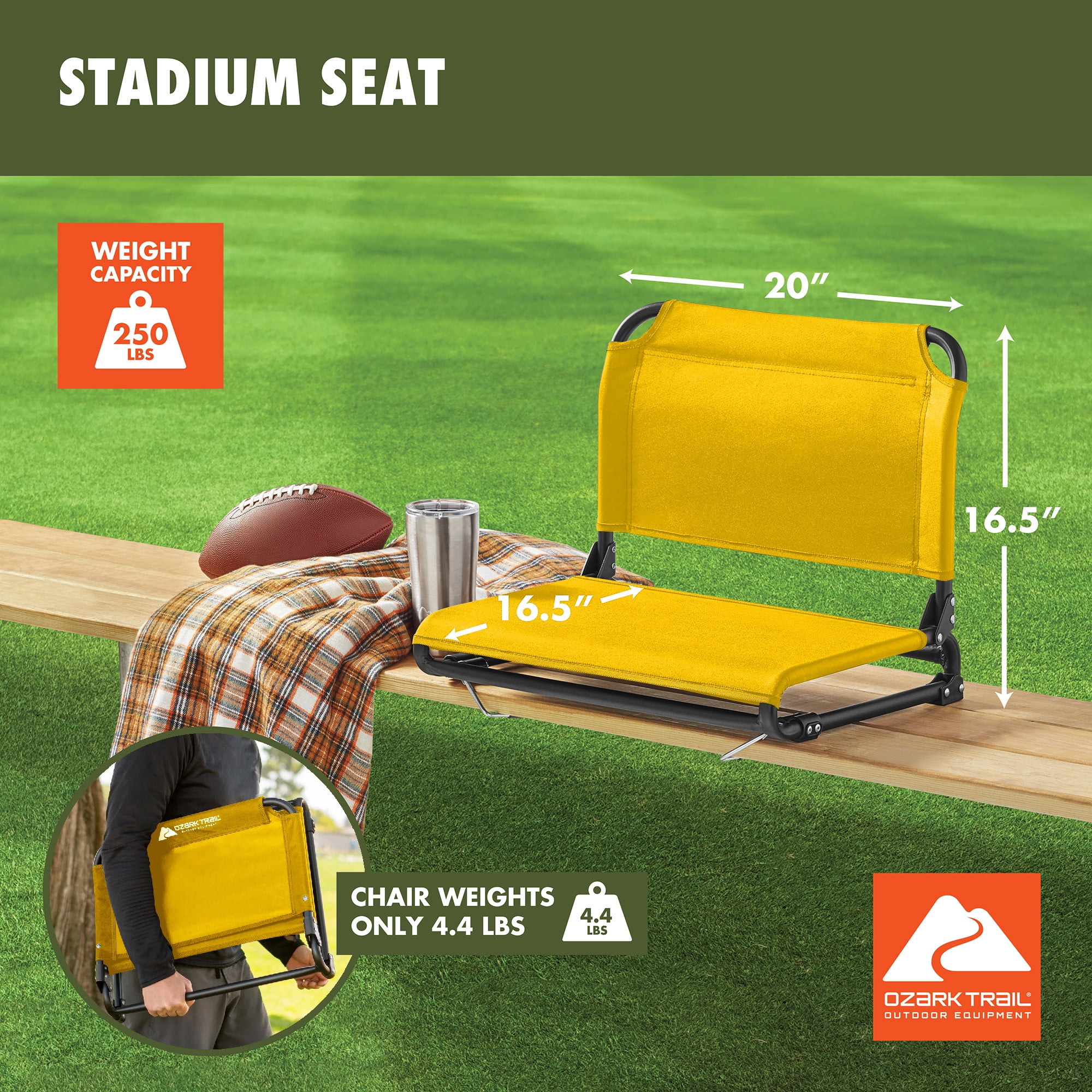 Ozark Trail Stadium Seat Yellow Gold
