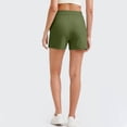 thumbnail image 4 of RYRJJ Womens Athletic Ribbed Sweat Shorts Summer Casual High Waisted Drawstring Gym Running Workout Shorts with Pockets(Army Green,M), 4 of 7