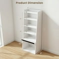 thumbnail image 4 of Demi Bonn 6-Tier Bookcase with 2 Adjustable Shelves and Flip Up Door, Freestanding Ladder Bookshelf, White, 4 of 8