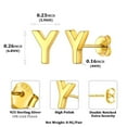 thumbnail image 5 of ChicSilver S925 Sterling Silver A-Z Initial Letter Stud Ear Earrings Gift for Women Name Earrings Golden Alphabet Stud Earrings Jewelry, 5 of 10
