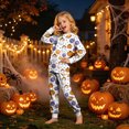 thumbnail image 2 of KPOPLK Kids Halloween Ghost Print Pajamas Outfit Girls Sleepwear Sets Kids Pjs Clothes,Size 4-5 Years, 2 of 9