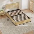 thumbnail image 2 of Jojoka Boho Queen Bed Frame with Handwoven Natural Rattan Headboard, 4 Large Storage Drawers, Heavy-Duty Metal Frame with Wood Slats, Noise-Free Design, No Box Spring Needed, 2 of 7