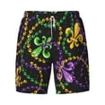 thumbnail image 4 of Lsque Mens Swim Trunks Mardi Gras6 Pattern - Bathing Suit Compression Liner - Beach Swim Shorts Swimwear - (S-3XL) - Stretch Quick Dry -Medium, 4 of 9