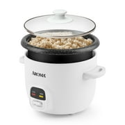Aroma® 6-Cup Rice & Grain Cooker, 8X Bonded Granite Coating, White