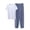Light Blue, variant on Hvogkswy Mens Casual Lounge Pajamas Set Solid Short Sleeve Crewneck Sleepwear Long Pajama Pants Soft Comfy Pjs Sets for Big&Tall Men
