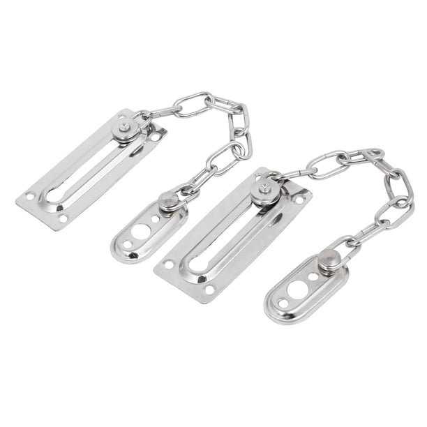 Cadena de seguridad de metal para puerta Uxcell tono plateado 2 piezas