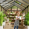 thumbnail image 2 of 6x8 FT Greenhouse for Outdoors,Polycarbonate Greenhouse with Quick Setup Structure and Roof Vent,Aluminum Greenhouses Heavy Duty,Large Walk-in Greenhouse for Winter Garden,Backyard,Patio,Lawn, 2 of 7