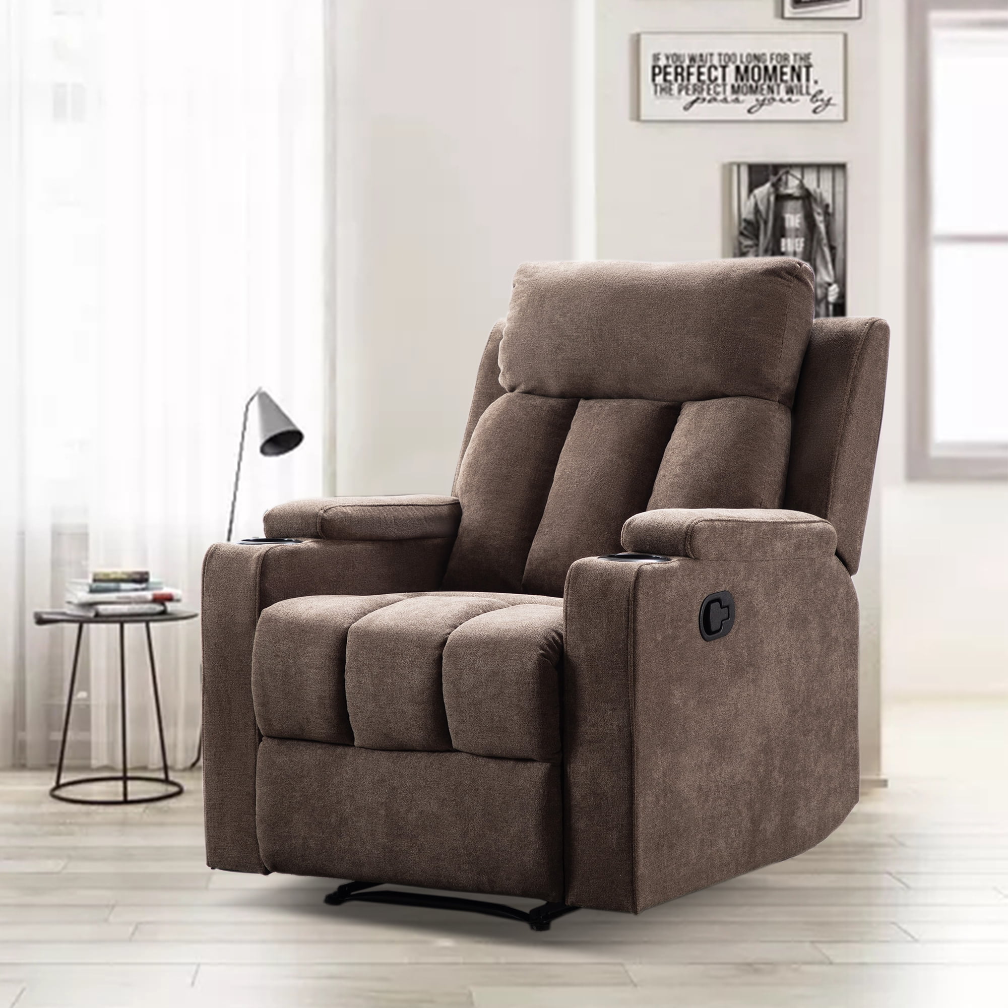 Manual Recliner Chair for the Elderly, Fabric Recliner