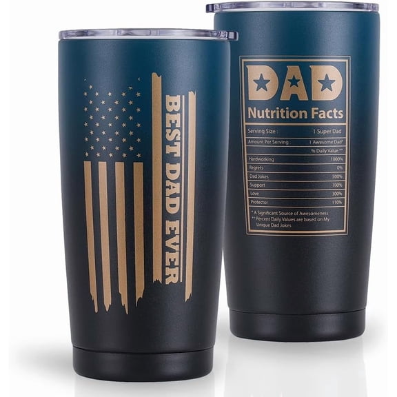20 OZ Best Dad Ever Stainless Steel Tumbler: Unique Gift Idea for Men, Husband, Father - Christmas, Anniversary, Birthday; Eco-Friendly, Spill-Proof & Insulated for Perfect Temperature