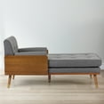 thumbnail image 2 of Mid-Century Modern Upholstered Fabric Arm Chaise In Expectation Gray For A Chic Home Office, 2 of 5