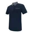 thumbnail image 3 of Playera Polo Simply Basic Talla G Manga Corta Cuello de 3 Botones Gris Jaspe con Azul Marino, 3 of 4
