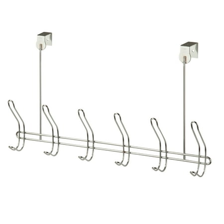 Honey Can Do Over-The-Door 6-Hook Clothes Hanging Rack, Chrome