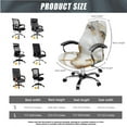 thumbnail image 5 of SCRAWLGOD Marble Print Golden White Stretchable Office Chair Slipcover with Arm Rest Slipcovers 3 PCS Comfy Rotating Chair Cover Anti-Dust Breathable Swivel Chair Protector, S, 5 of 7